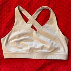 Lululemon Athletica Cream Cross-Back Sports Bra light blue size 12